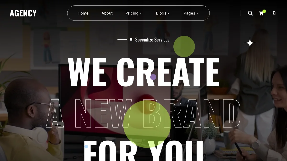 Screenshot of the CorporateAgency theme homepage