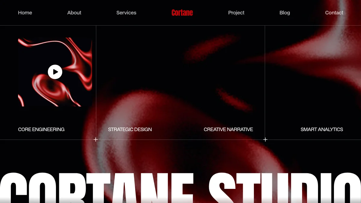 Screenshot of the Cortane theme homepage