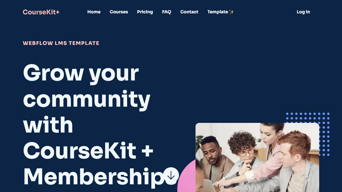 Screenshot of the CourseKit+ theme homepage