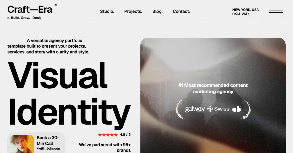 Screenshot of the Craftera theme homepage
