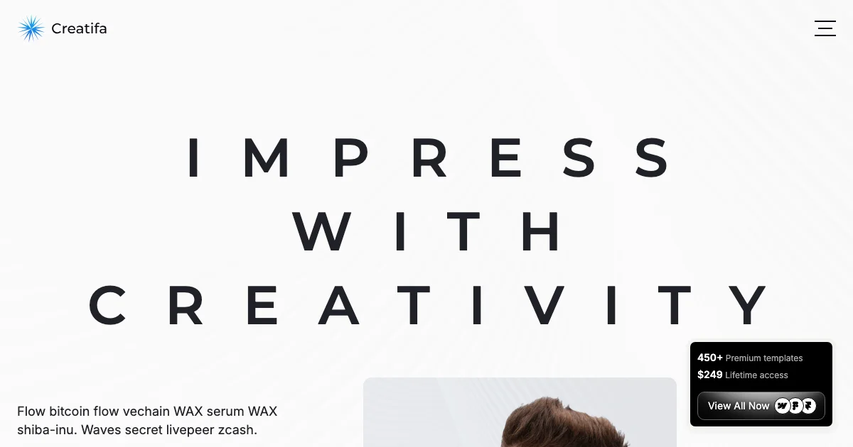 Screenshot of the Creatifa theme homepage