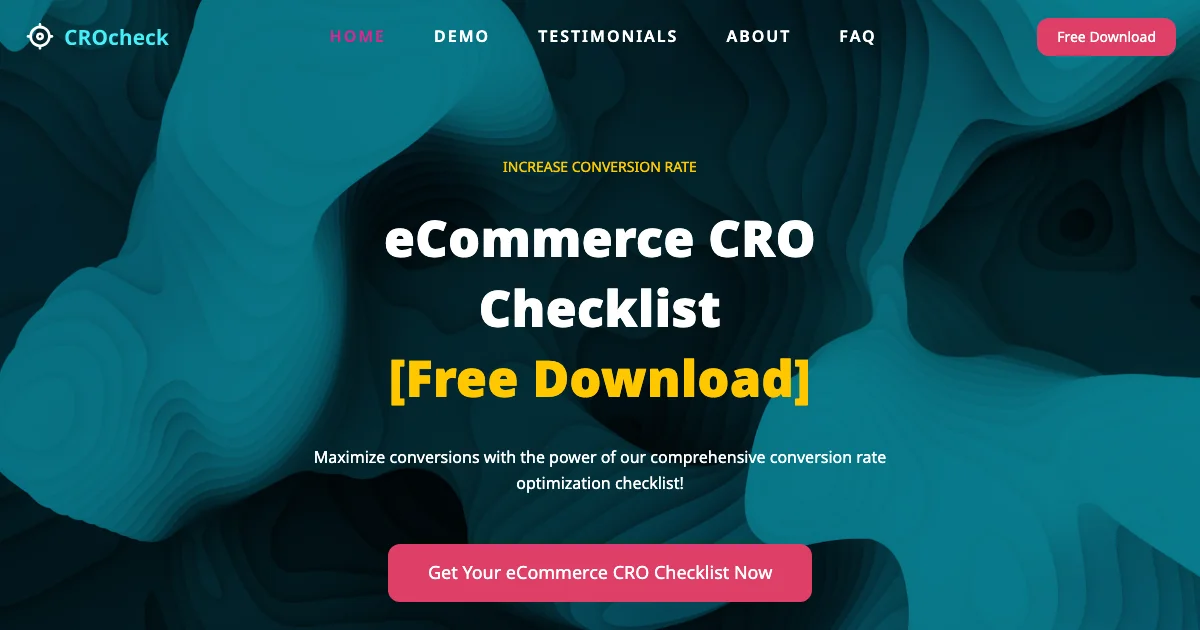 Screenshot of the CROcheck theme homepage
