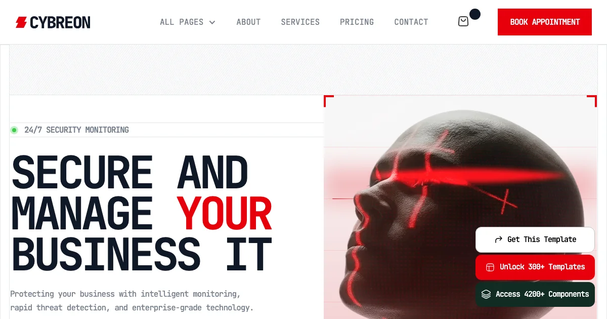 Screenshot of the Cyberon theme homepage