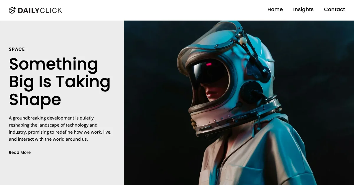 Screenshot of the Dailyclick theme homepage