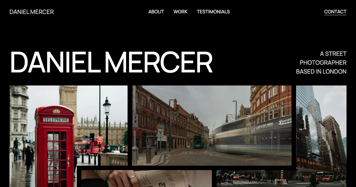 Screenshot of the Daniel Mercer theme homepage