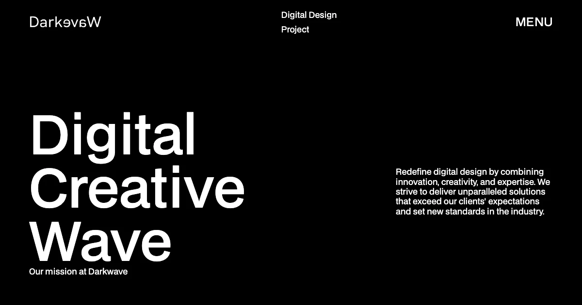 Screenshot of the DarkWave theme homepage