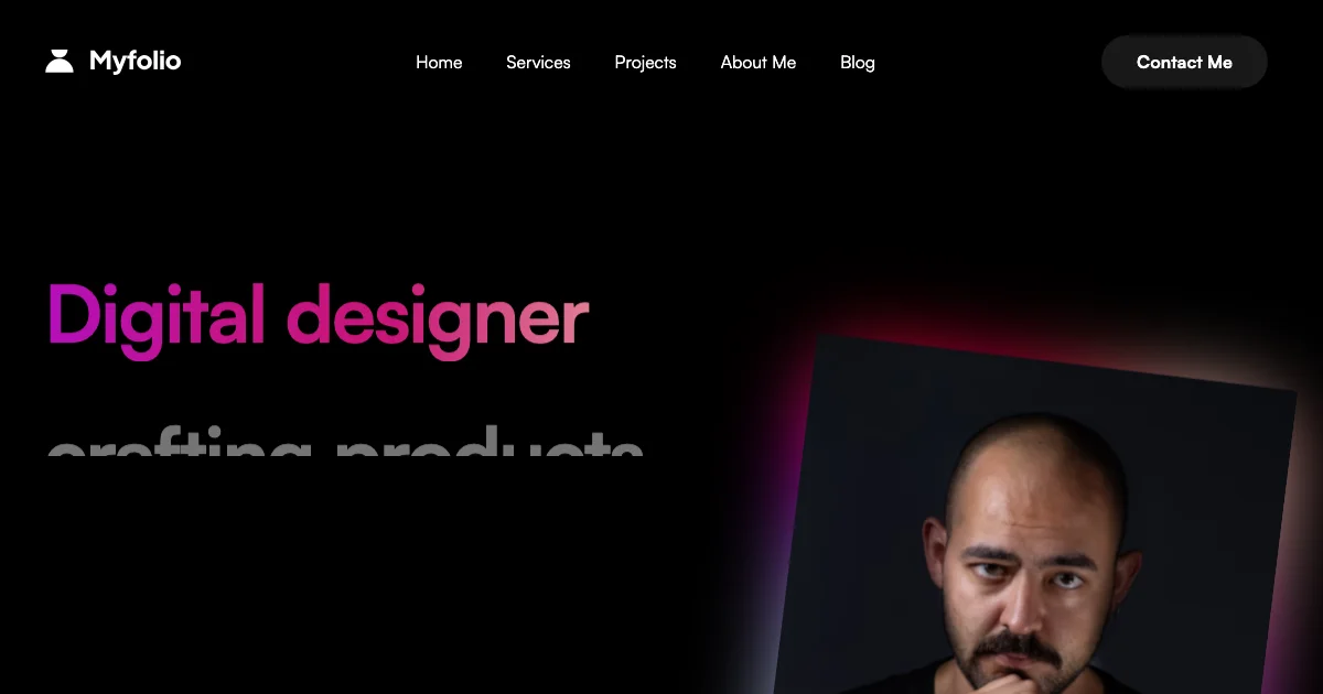 Screenshot of the Myfolio theme homepage