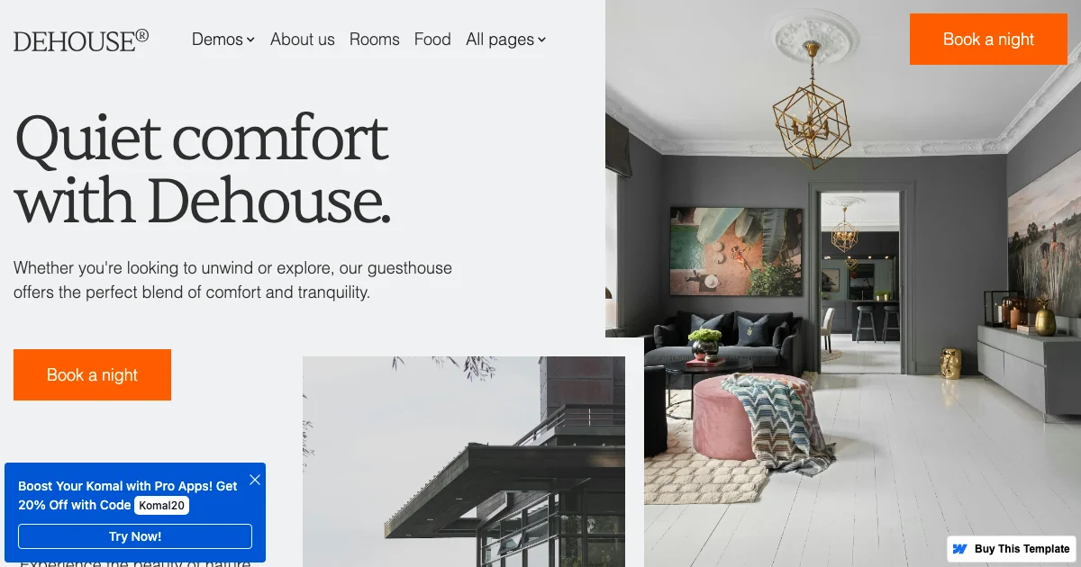 Screenshot of the Dehouse 128 theme homepage