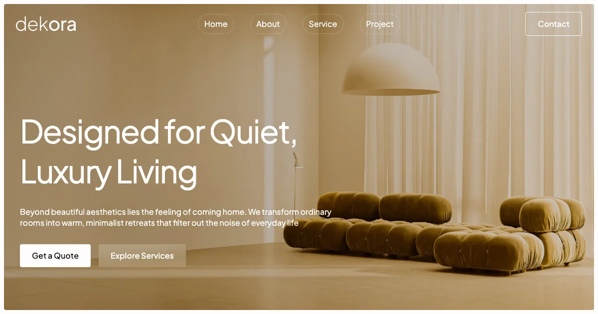 Screenshot of the Dekora theme homepage