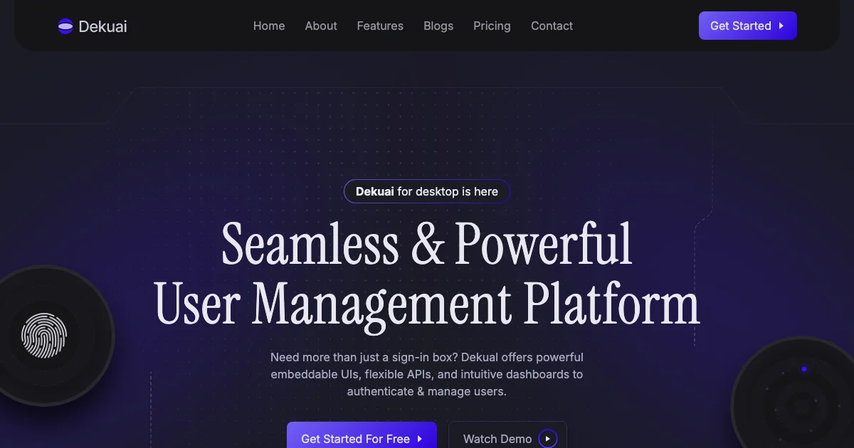 Screenshot of the Dekual theme homepage