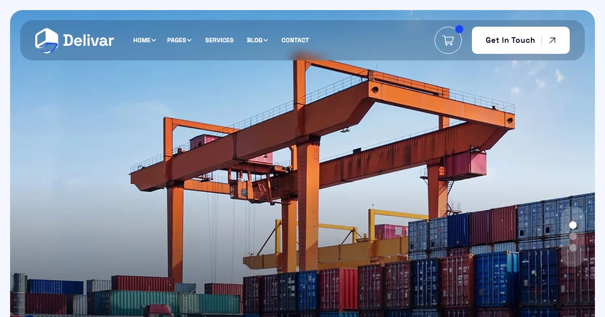 Screenshot of the Delivar theme homepage