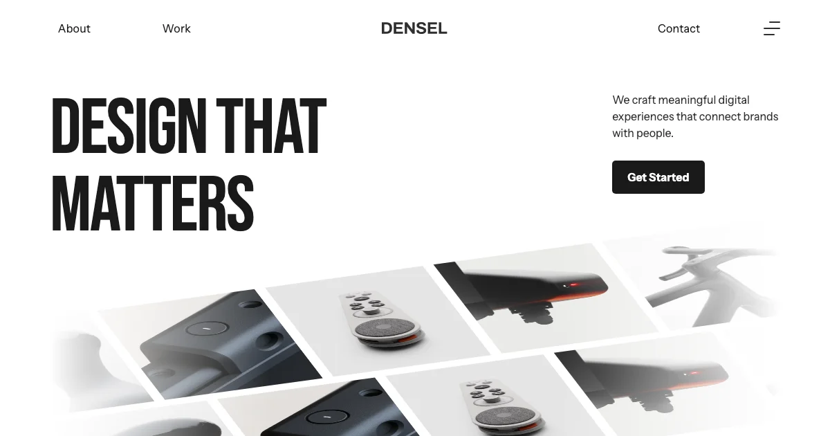 Screenshot of the Densel theme homepage