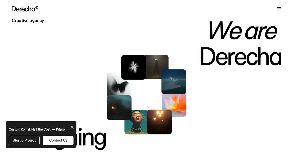 Screenshot of the Derecha theme homepage