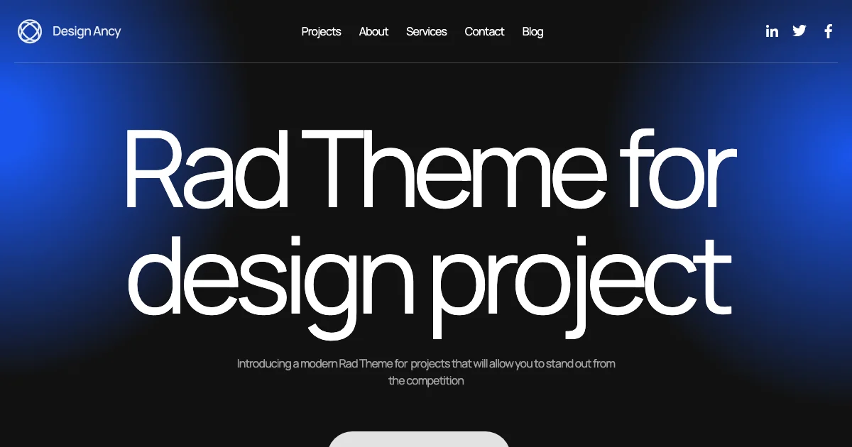 Screenshot of the Design Ancy DB theme homepage