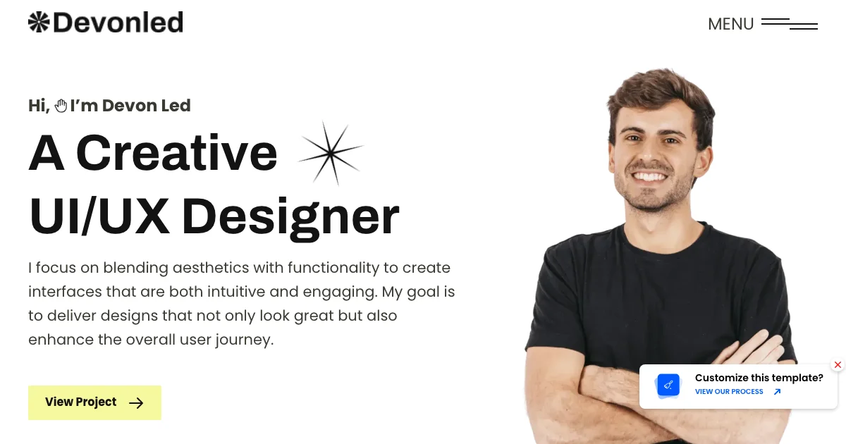 Screenshot of the Devonled theme homepage