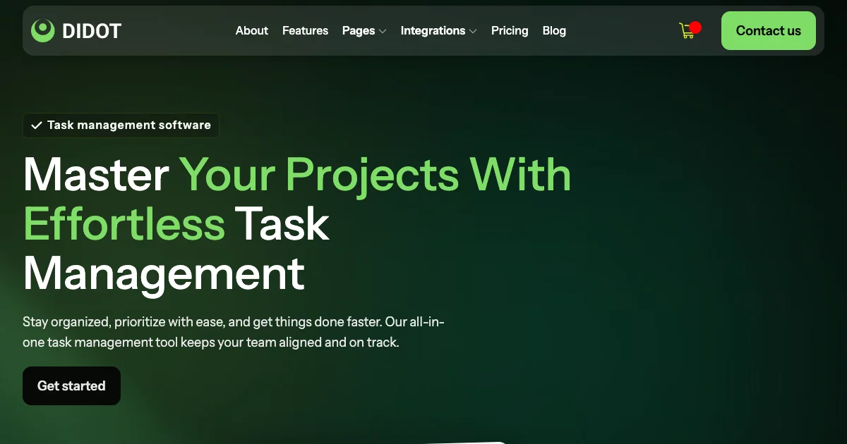 Screenshot of the Didot theme homepage
