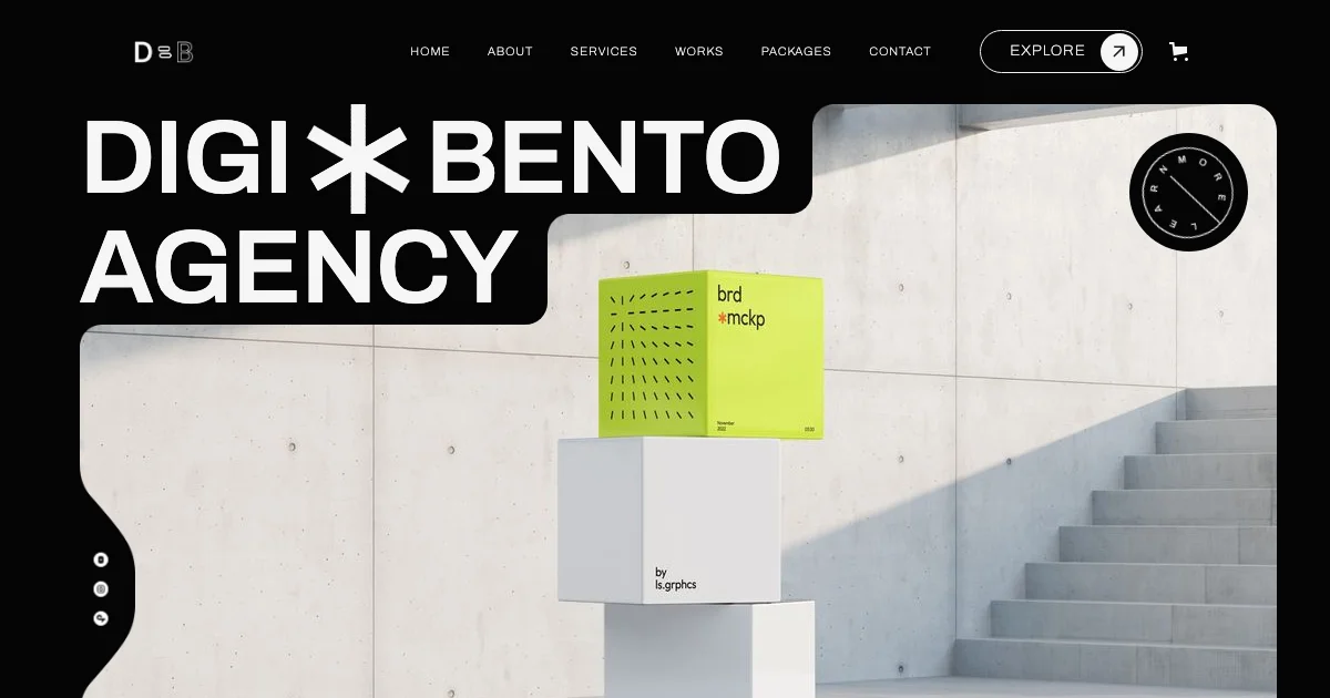 Screenshot of the DIGI BENTO theme homepage