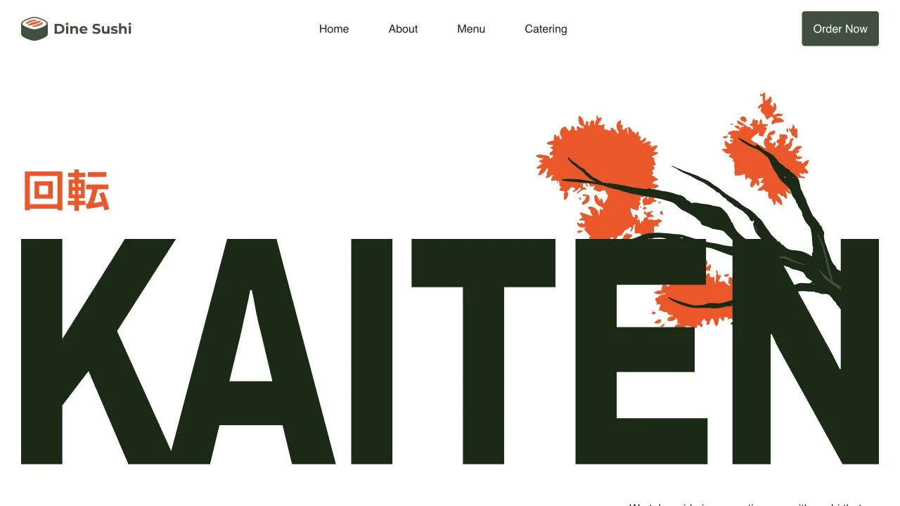 Screenshot of the Diine theme homepage