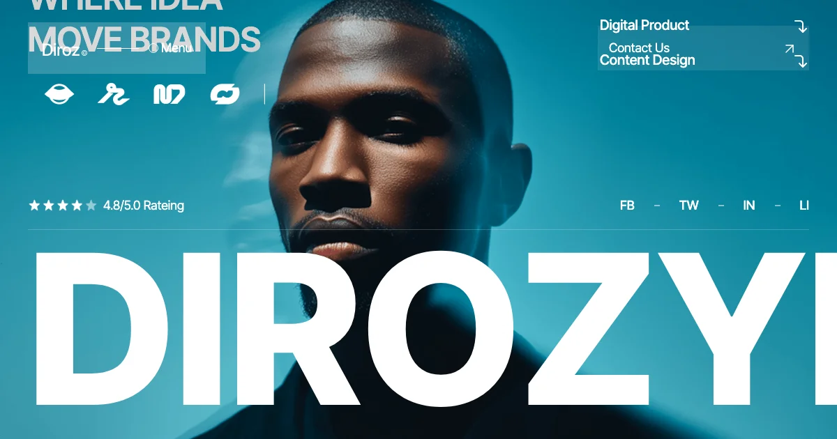 Screenshot of the Diroz theme homepage