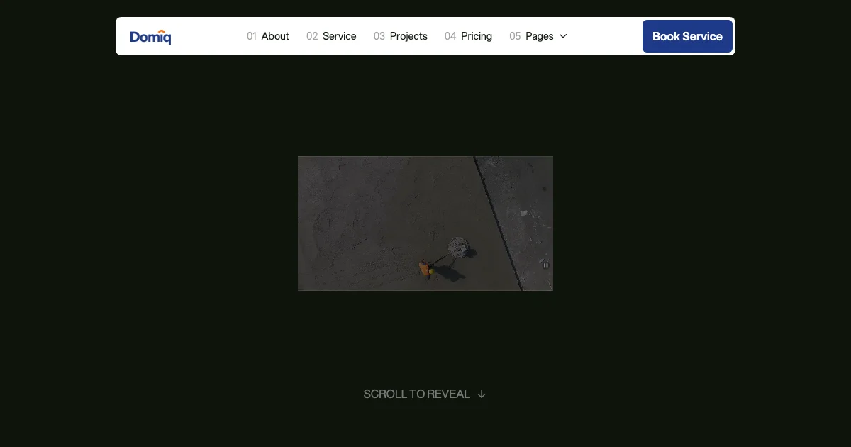 Screenshot of the Domiq theme homepage