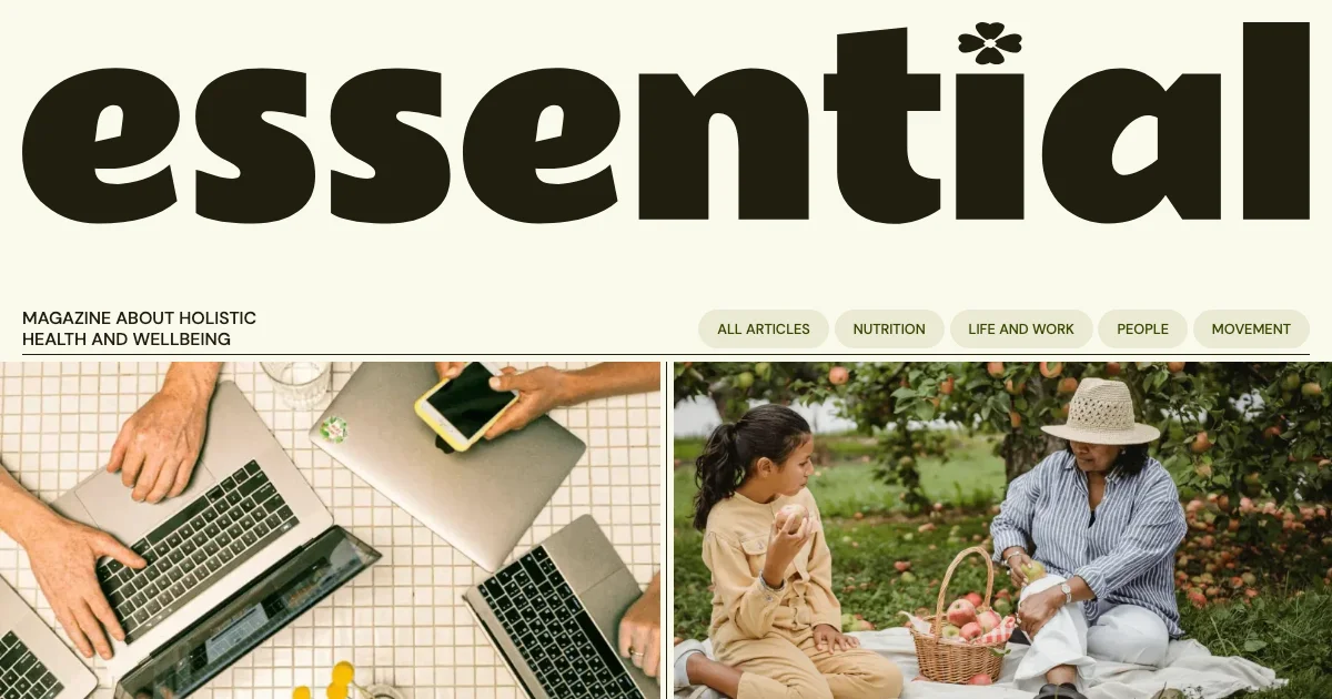 Screenshot of the Essential Mag theme homepage