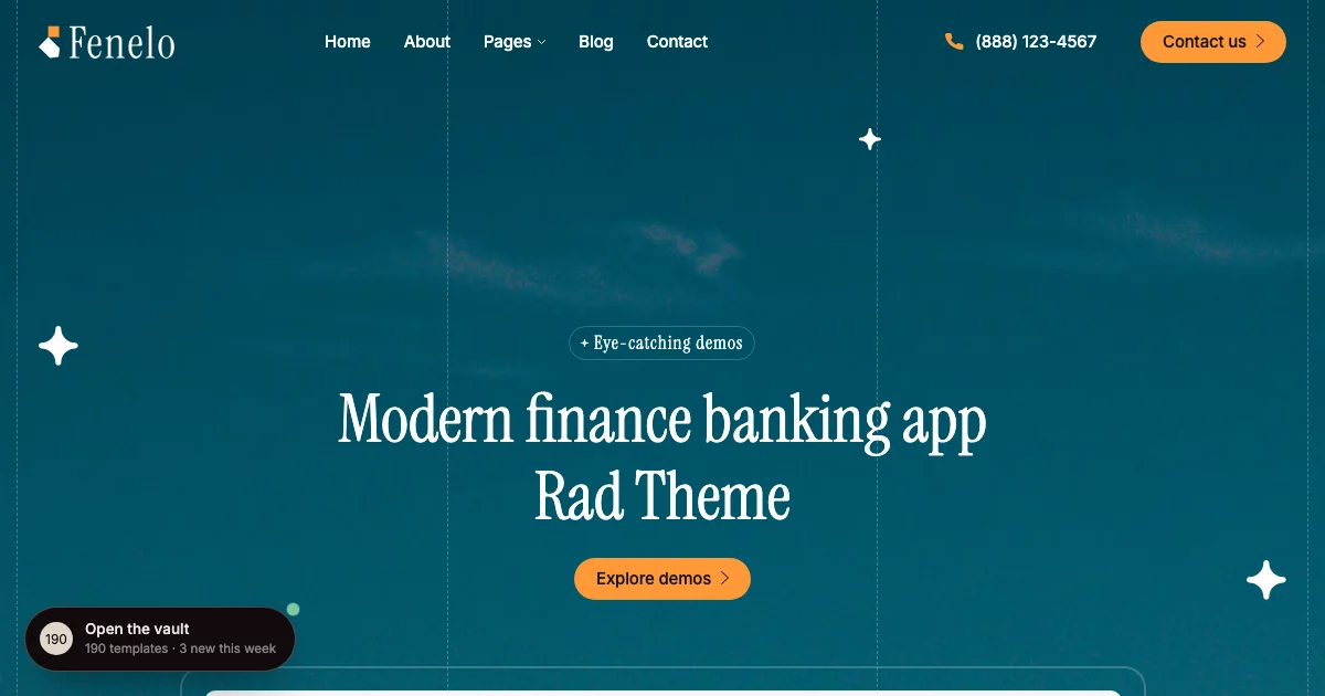 Screenshot of the Fenelo theme homepage