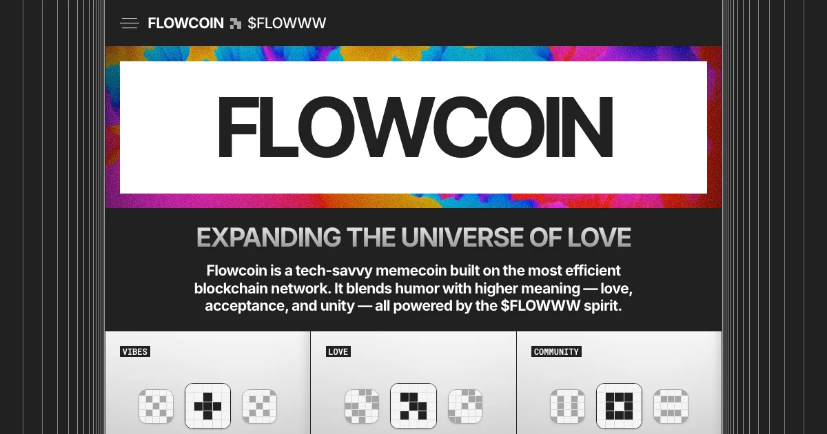 Screenshot of the Flowcoin theme homepage