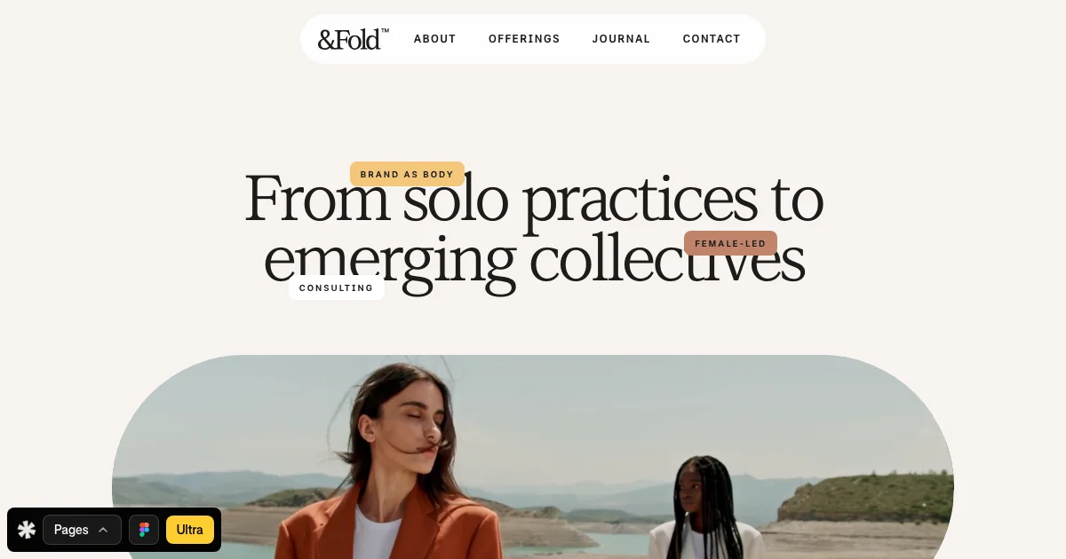 Screenshot of the &Fold theme homepage