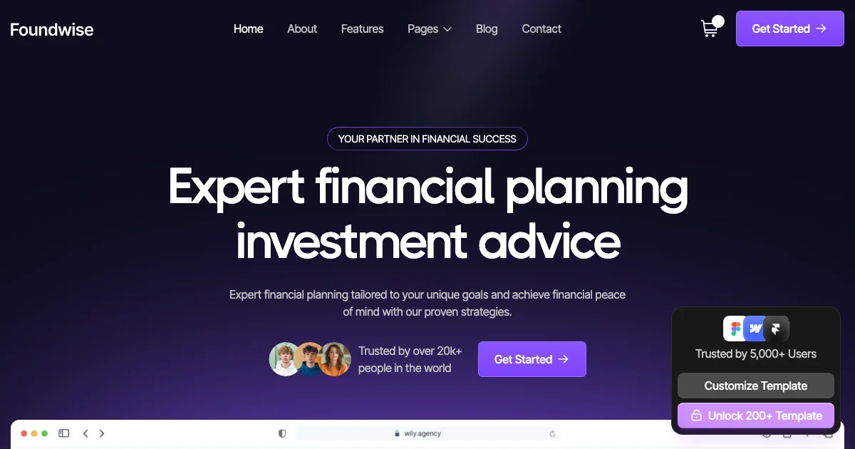 Screenshot of the Foundwise theme homepage