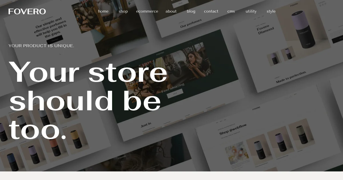Screenshot of the Fovero theme homepage