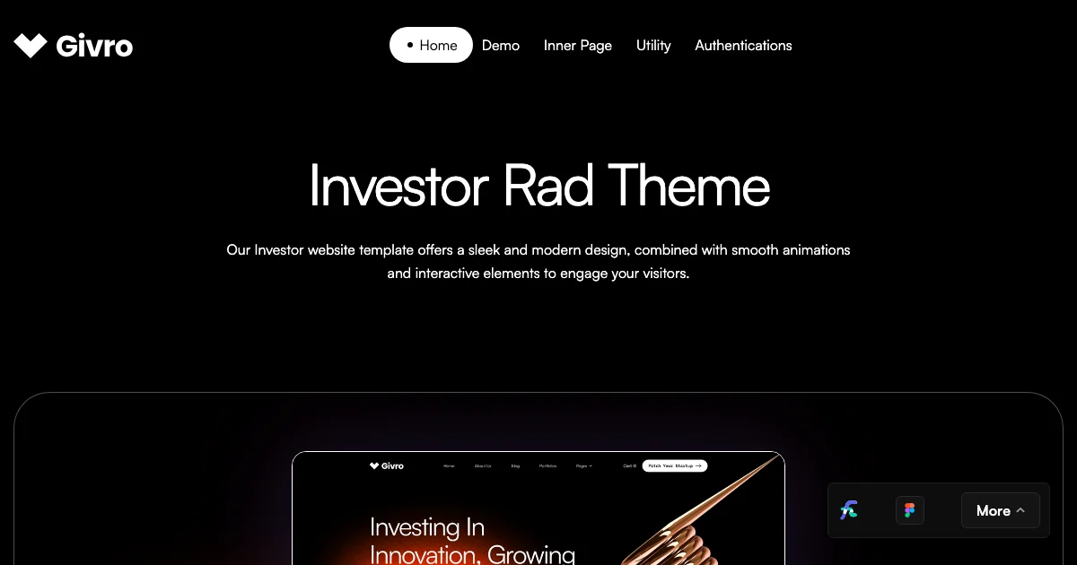 Screenshot of the Givro theme homepage