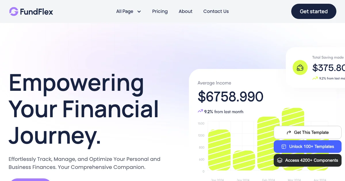 Screenshot of the FundFlex theme homepage