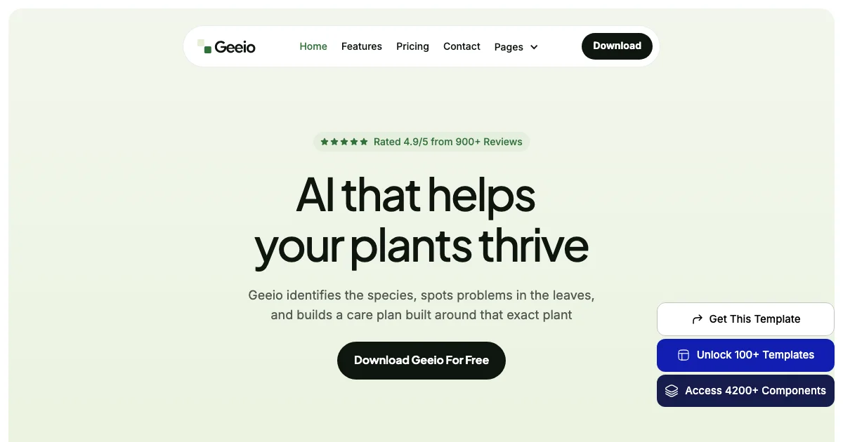 Screenshot of the Geeio theme homepage