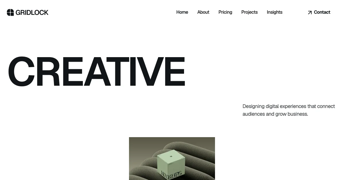 Screenshot of the GridLock theme homepage