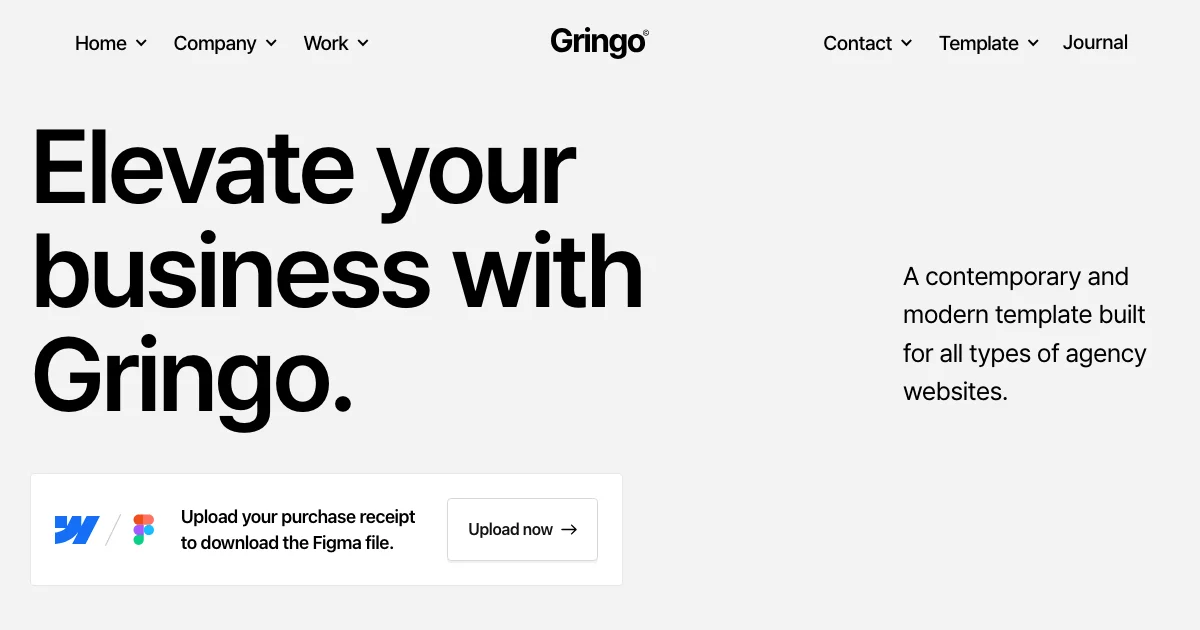 Screenshot of the Gringo theme homepage
